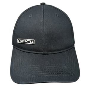 Chipotle Strapback Baseball Cap Black One Size Adjustable Embroidered 6 Panel